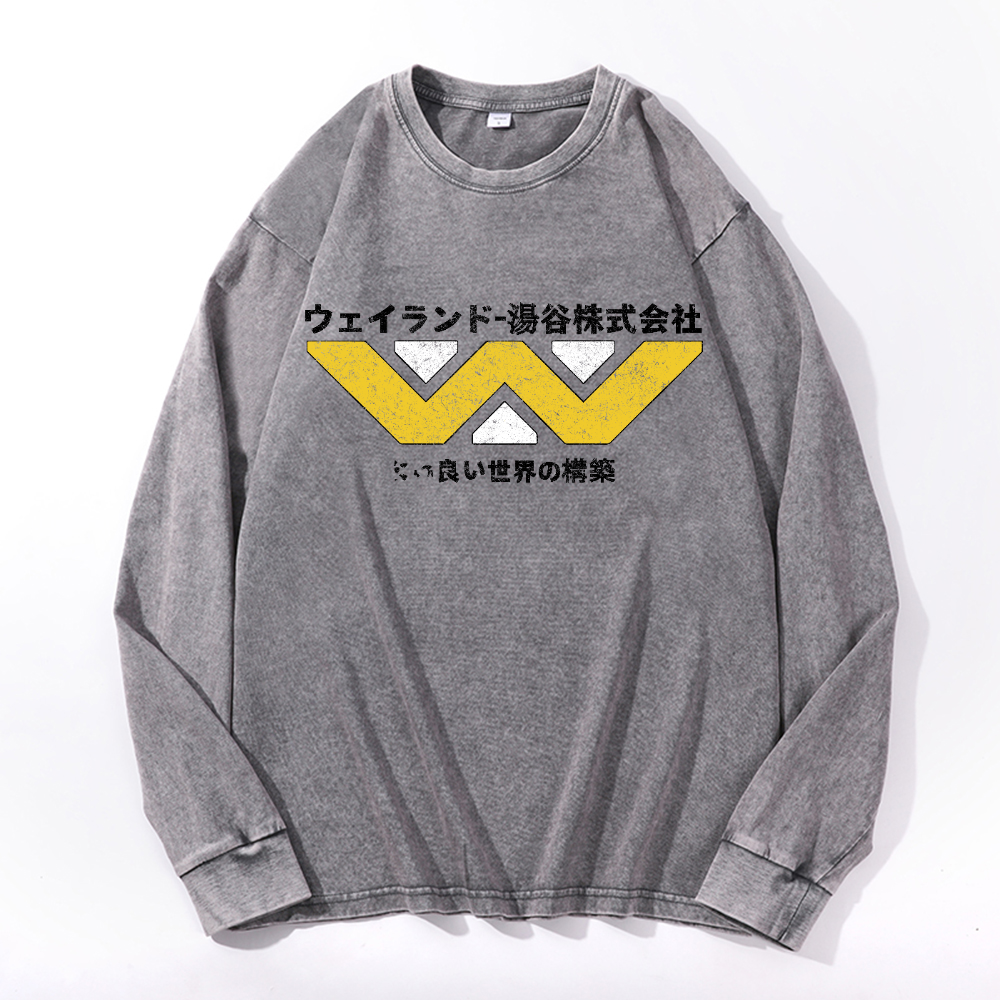 Weyland Yutani  Vintage Cotton Wash Crewneck Sweatshirt