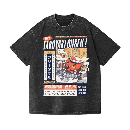 Octopus Takoyaki Vintage Wash Japanese Design T-Shirt