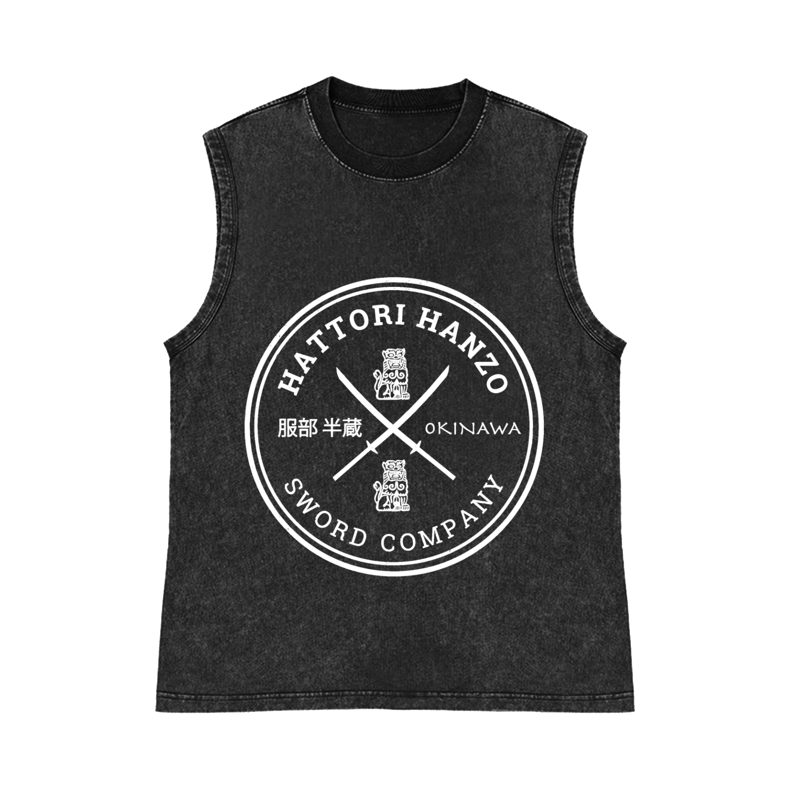 Hattori Hanzo Sword Company Pure Cotton Wash-Dyed Sleeveless Tank Top