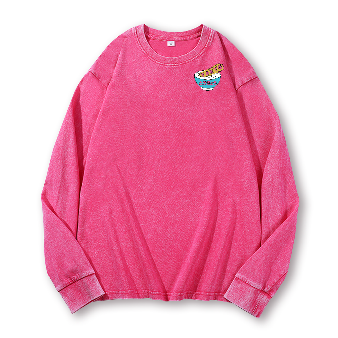 Godzilla The Monster Rice of Tokyo Vintage Washed Cotton Back Art Long-sleeve T-shirt