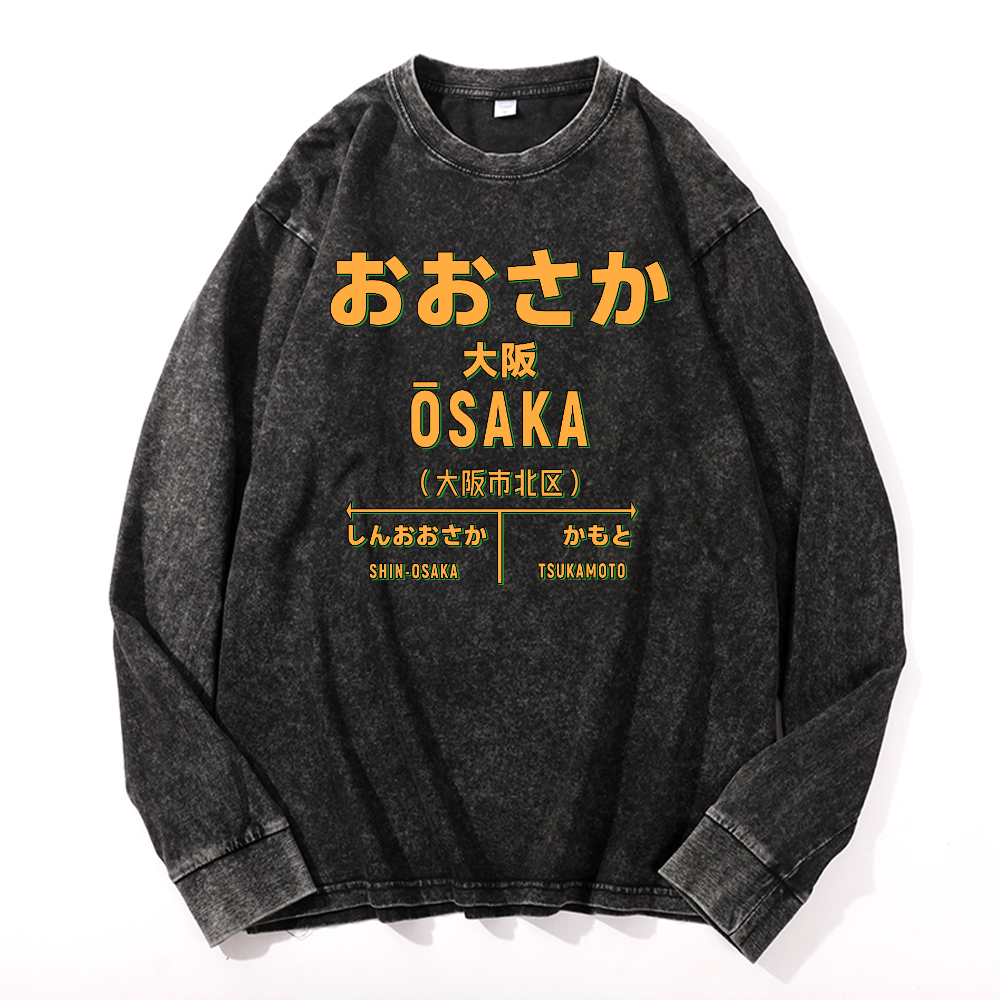 Osaka Vintage Cotton Wash Crewneck Sweatshirt