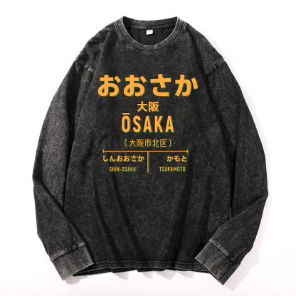Osaka Vintage Cotton Wash Crewneck Sweatshirt