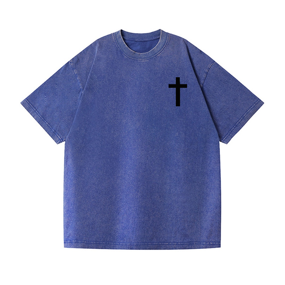 God Has Plan Jesus Easter Faith Vintage Wash Japanese Design Back Art T-Shirt