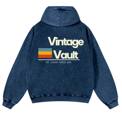 Vintage Vault Vintage Washed Cotton Back Art Hoodie