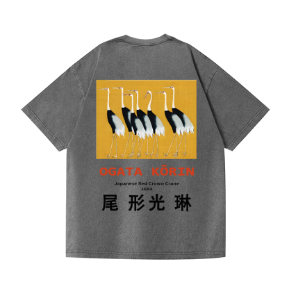 Ogata Korin Vintage Wash Japanese Design Back Art T-Shirt