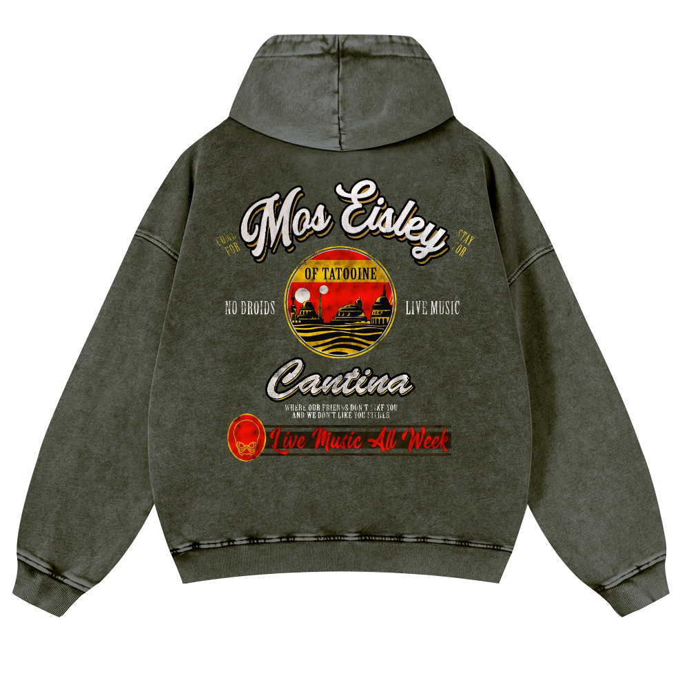 Mos Eisley Cantina Vintage Washed Cotton Back Art Hoodie