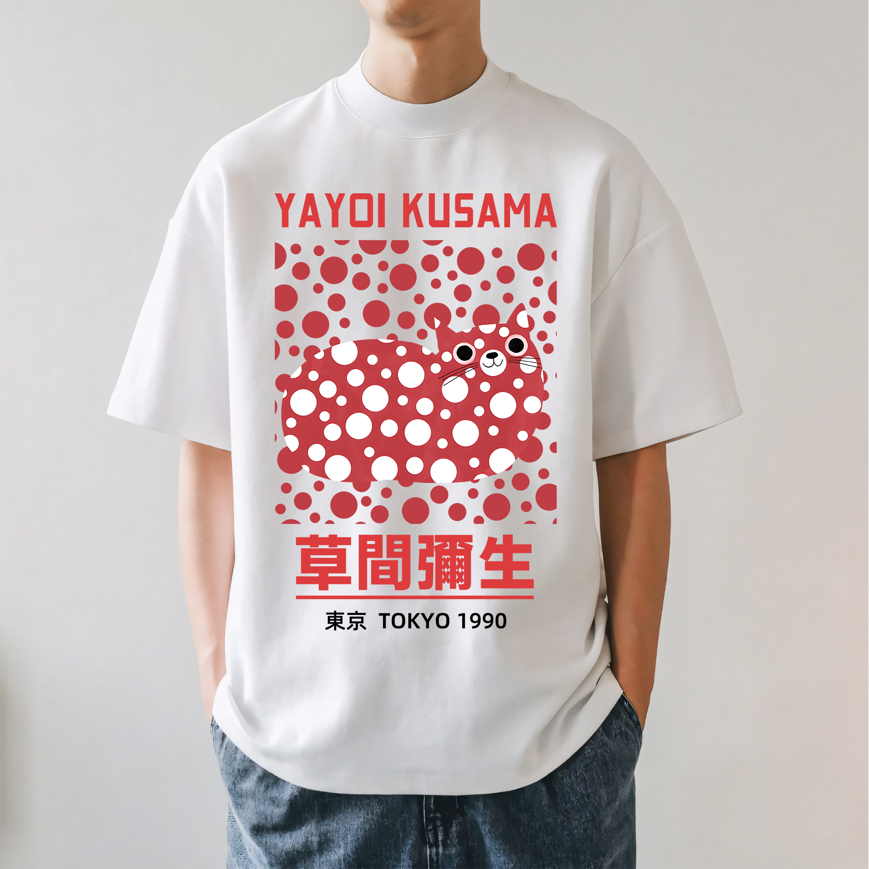 Yayoi Kusama Cat Japanese Style Classic Tee