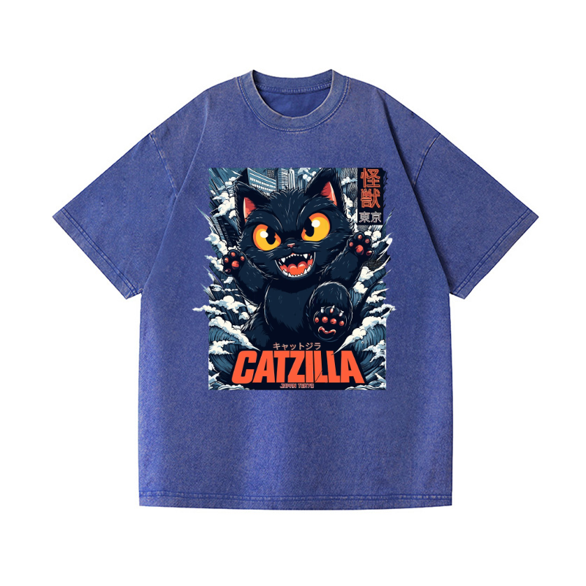 Catzilla Vintage Wash Japanese Design T-Shirt