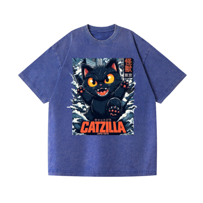 Catzilla Vintage Wash Japanese Design T-Shirt