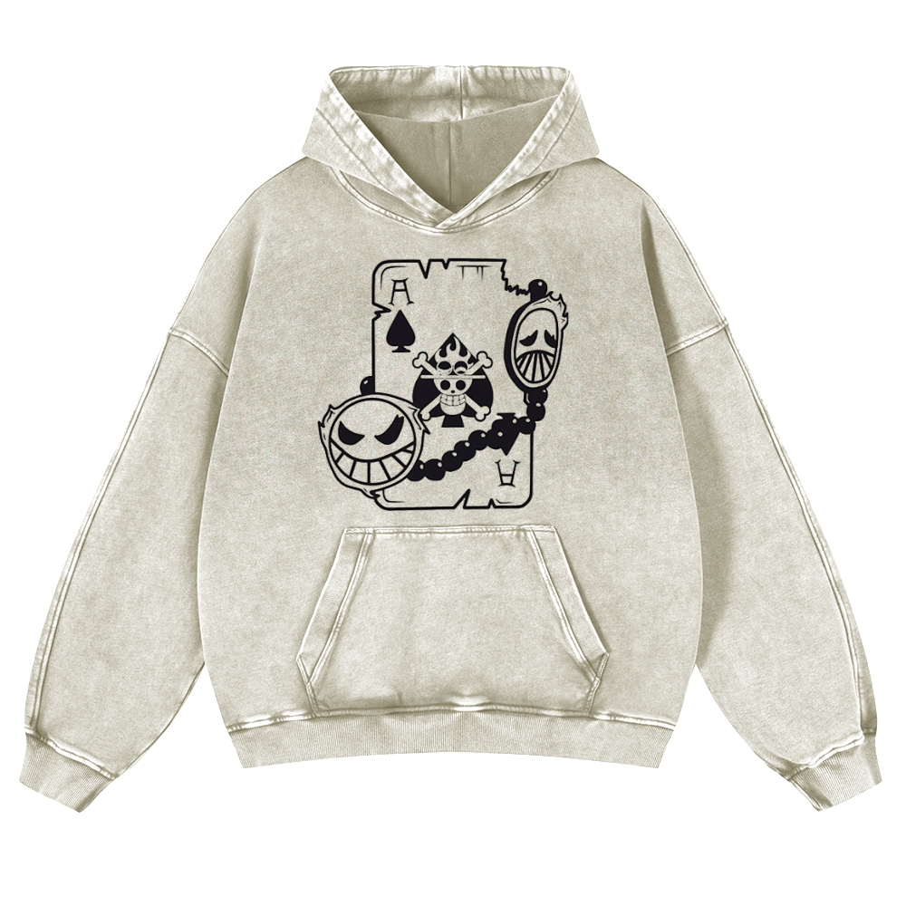 One Piece Vintage Washed Thick Cotton Hoodie