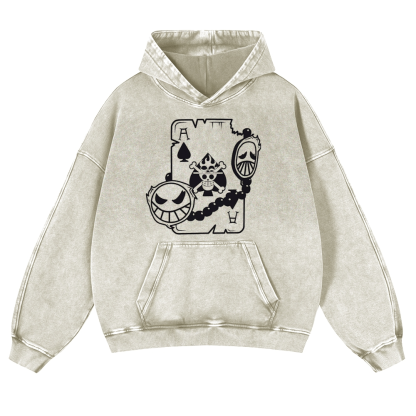 One Piece Vintage Washed Thick Cotton Hoodie