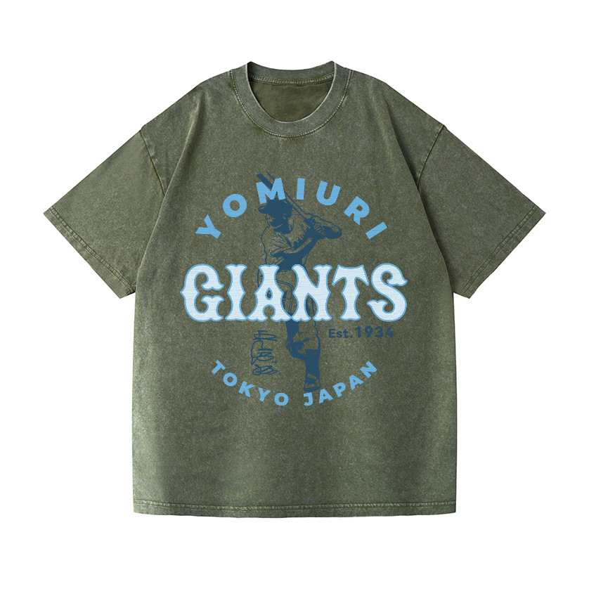 Tokyo Yomiuri Giants Baseball Japan Vintage Wash Japanese Design T-Shirt