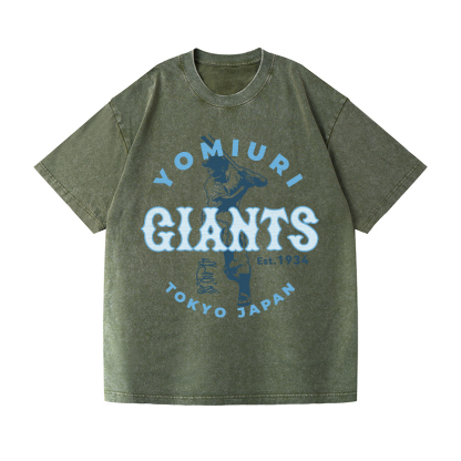 Tokyo Yomiuri Giants Baseball Japan Vintage Wash Japanese Design T-Shirt