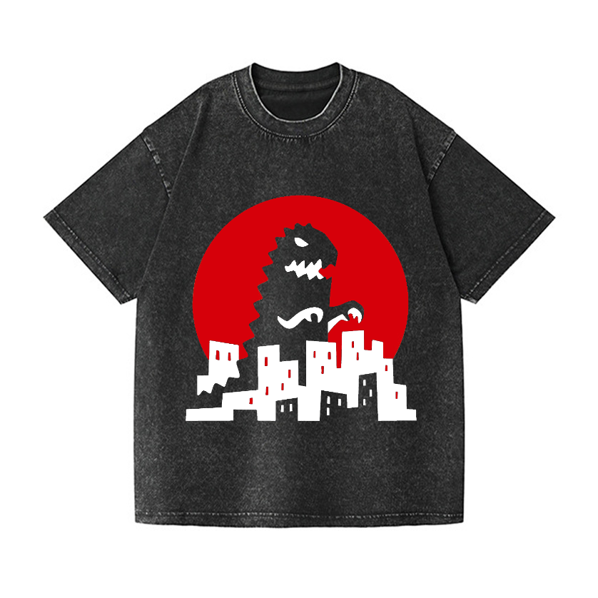 Godzilla Vintage Wash Japanese Design T-Shirt