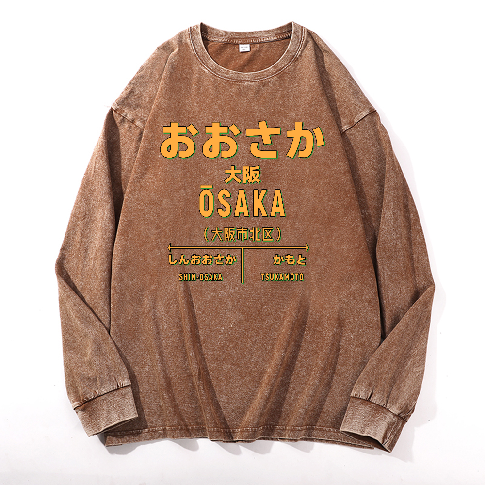 Osaka Vintage Cotton Wash Crewneck Sweatshirt