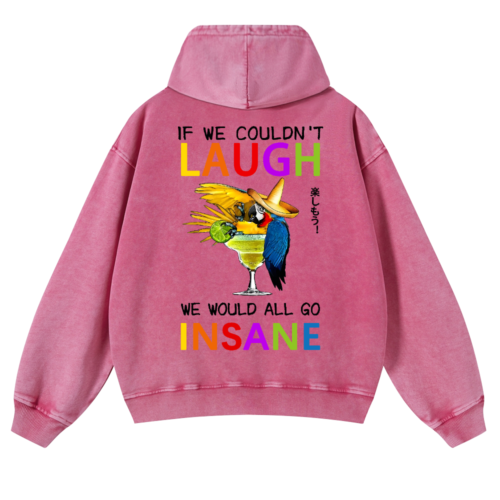 Parrot Vintage Washed Cotton Back Art Hoodie