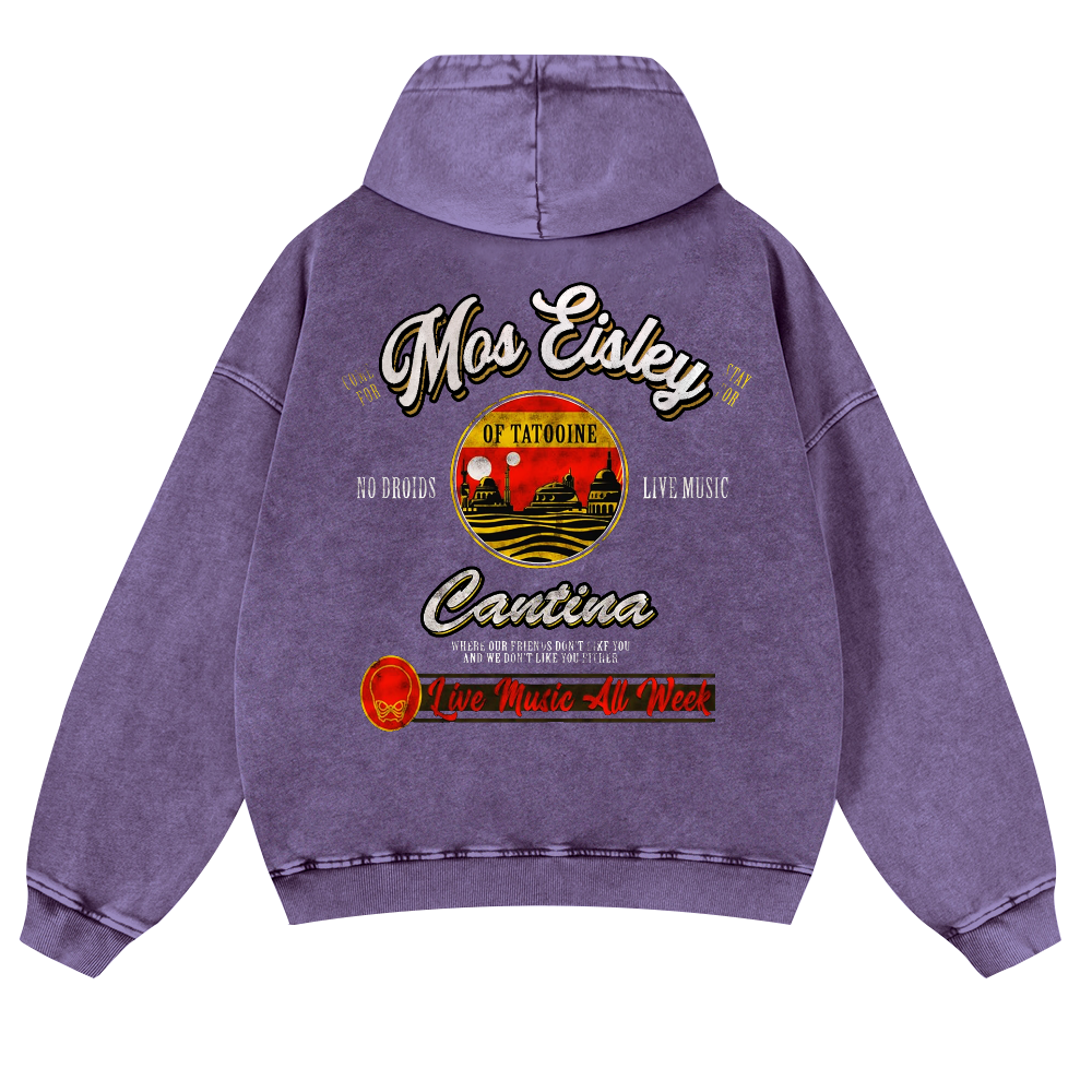 Mos Eisley Cantina Vintage Washed Cotton Back Art Hoodie