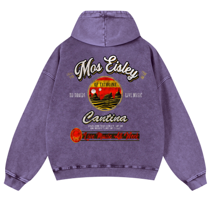 Mos Eisley Cantina Vintage Washed Cotton Back Art Hoodie