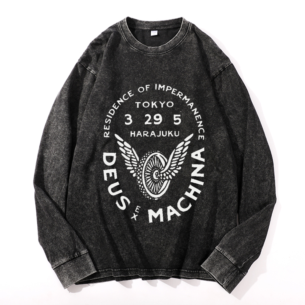Vintage Cotton Wash Crewneck Sweatshirt
