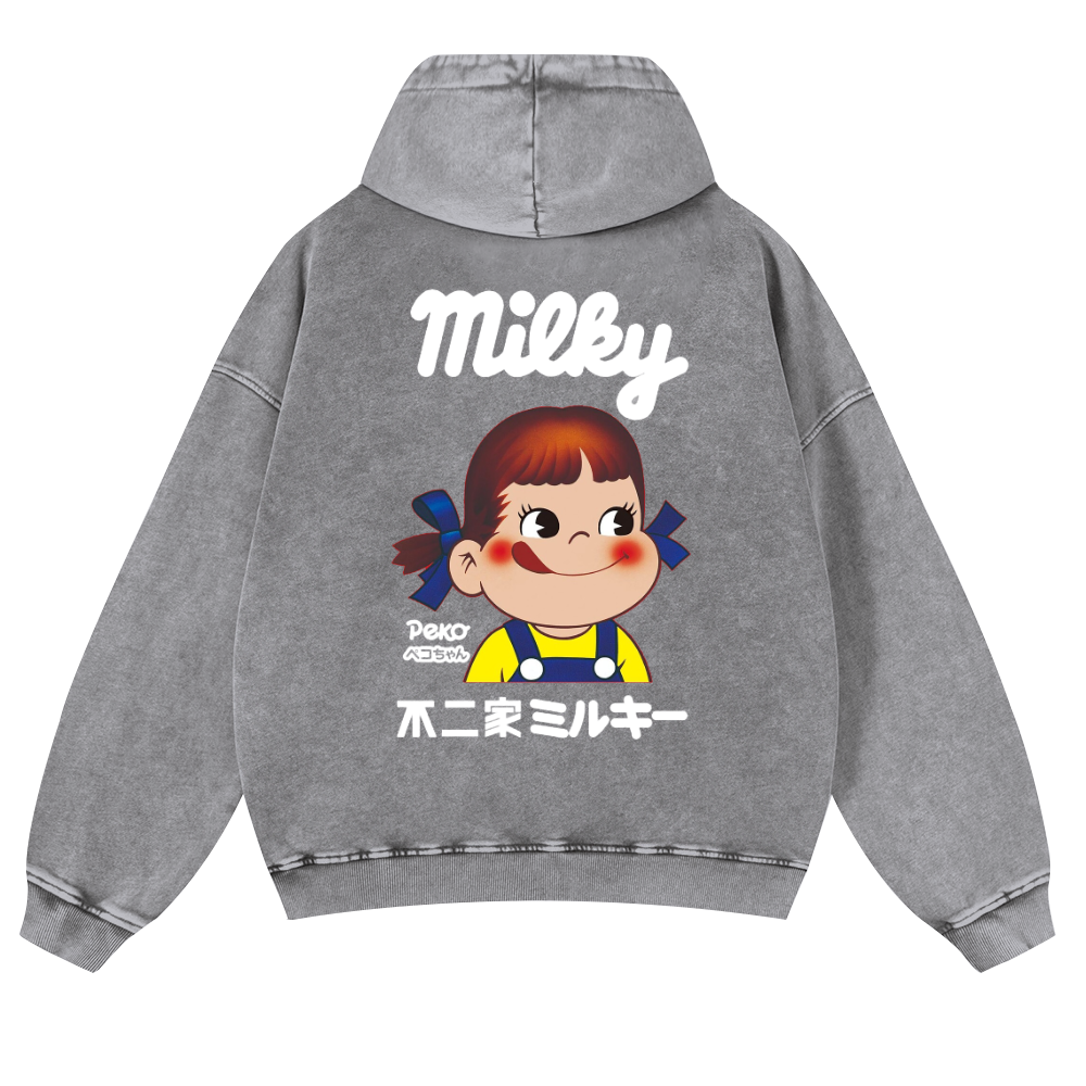 Fujiya Vintage Washed Cotton Back Art Hoodie