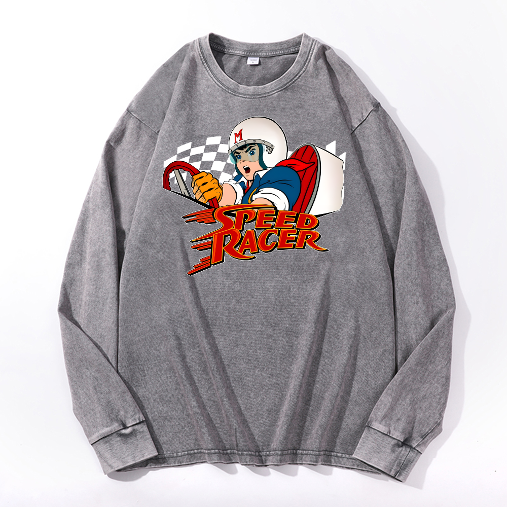 Speed Racer Vintage Cotton Wash Crewneck Sweatshirt