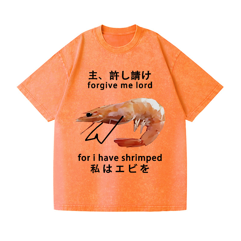 Shrimp Vintage Wash Japanese Design T-Shirt