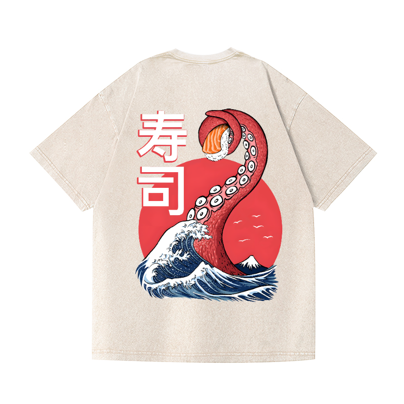 Cuisine Vintage Wash Japanese Design Back Art T-Shirt