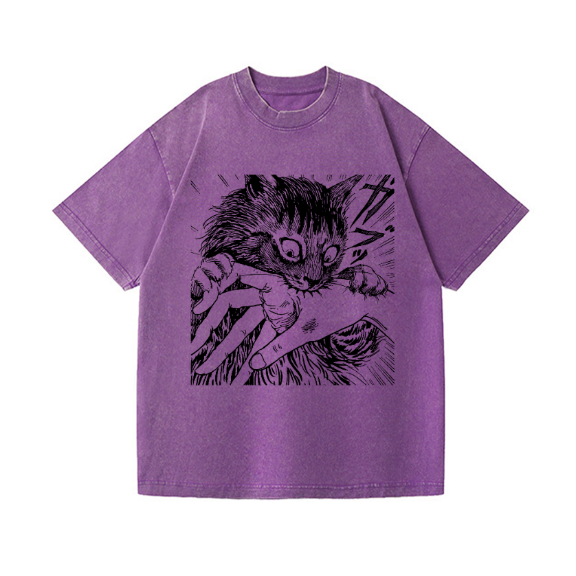 Fierce cat Vintage Wash Japanese Design T-Shirt