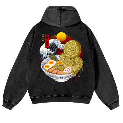 Ramen Yummy Vintage Washed Cotton Back Art Hoodie