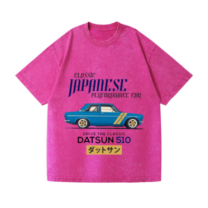 Nissan Datsun 510 Vintage Wash Japanese Design T-Shirt