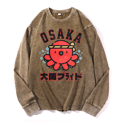 Osaka Octopus Vintage Cotton Wash Crewneck Sweatshirt