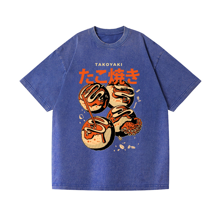 Takoyaki Vintage Wash Japanese Design T-Shirt