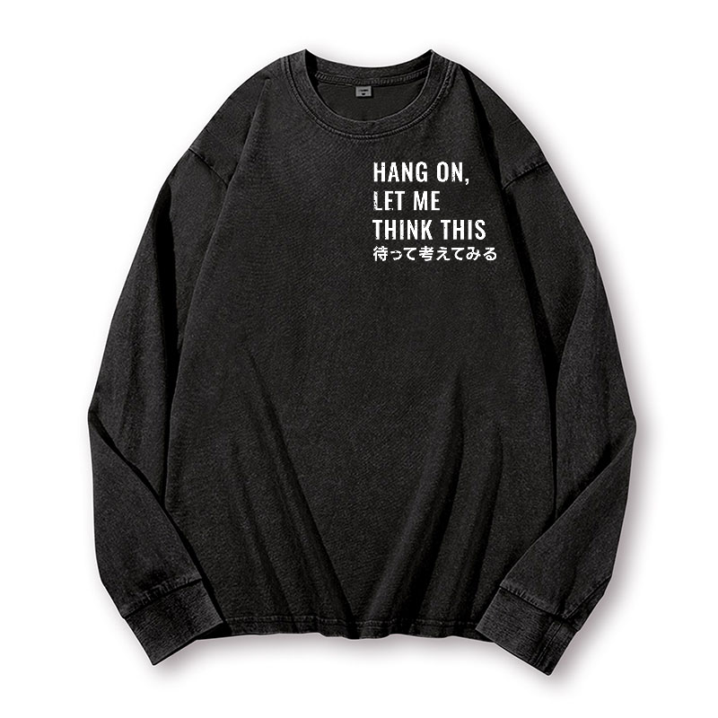 Racoon Vintage Washed Cotton Back Art Long-sleeve T-shirt