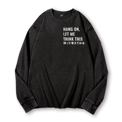 Racoon Vintage Washed Cotton Back Art Long-sleeve T-shirt