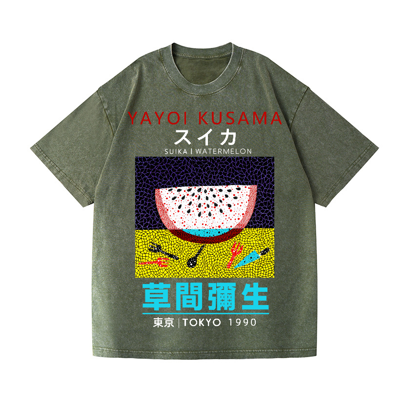 Yayoi Kusama Vintage Wash Japanese Design T-Shirt