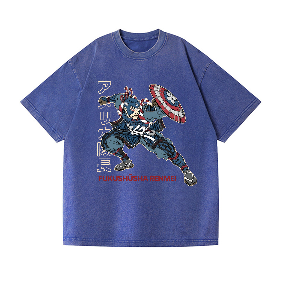 Captain Ukiyoe Vintage Wash Japanese Design T-Shirt