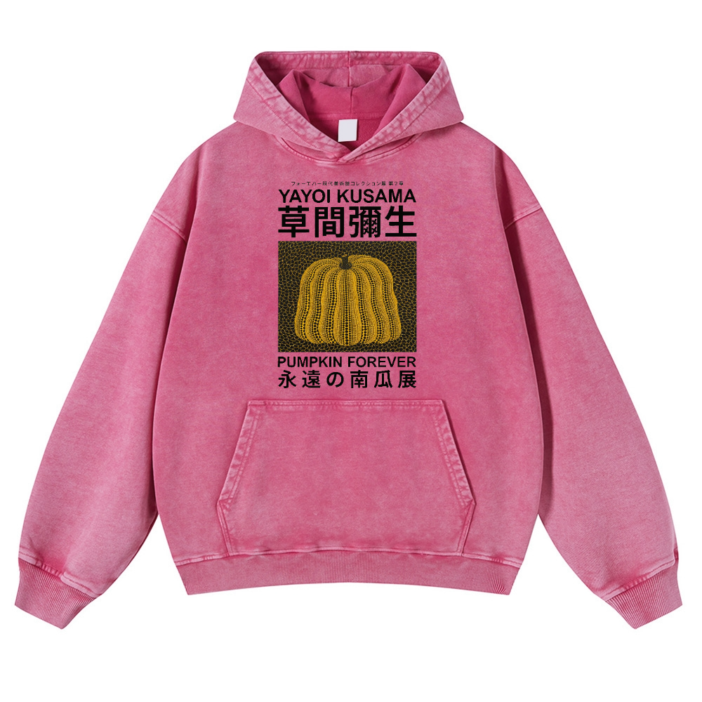 Pumpkin Forever Vintage Washed Thick Cotton Hoodie