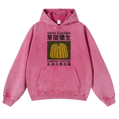 Pumpkin Forever Vintage Washed Thick Cotton Hoodie