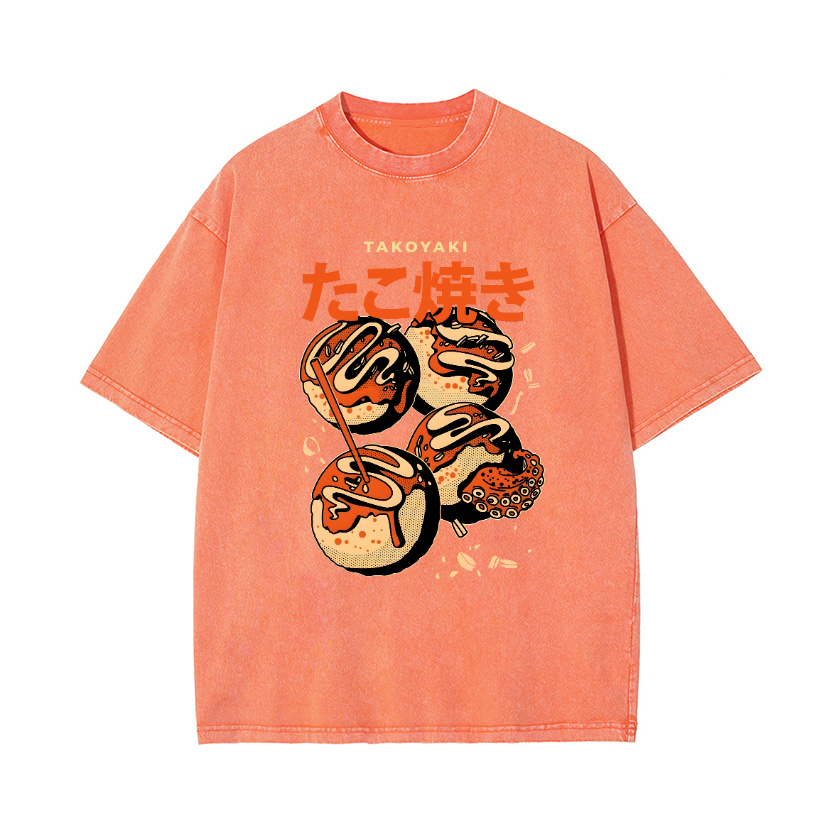 Takoyaki Vintage Wash Japanese Design T-Shirt