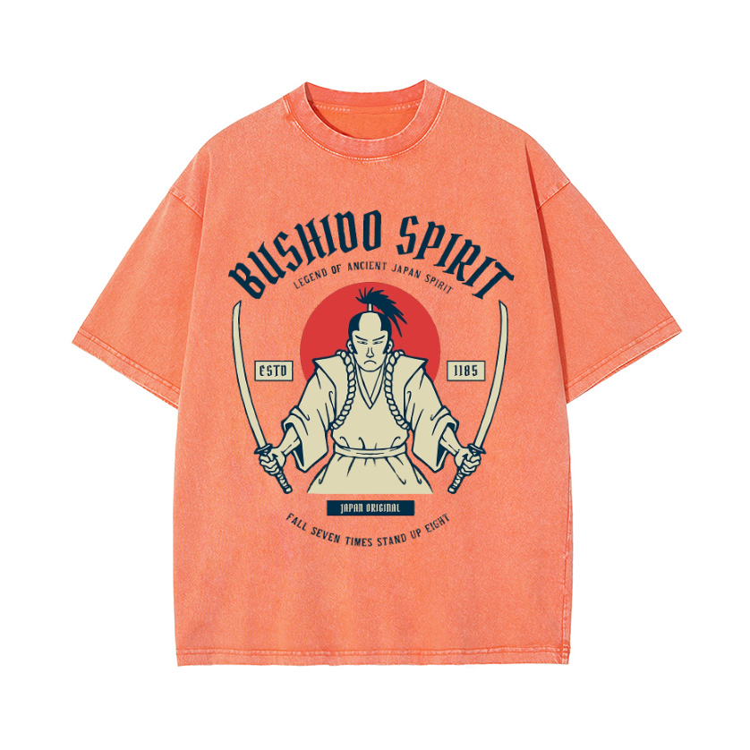 Bushido Spirit Vintage Wash Japanese Design T-Shirt