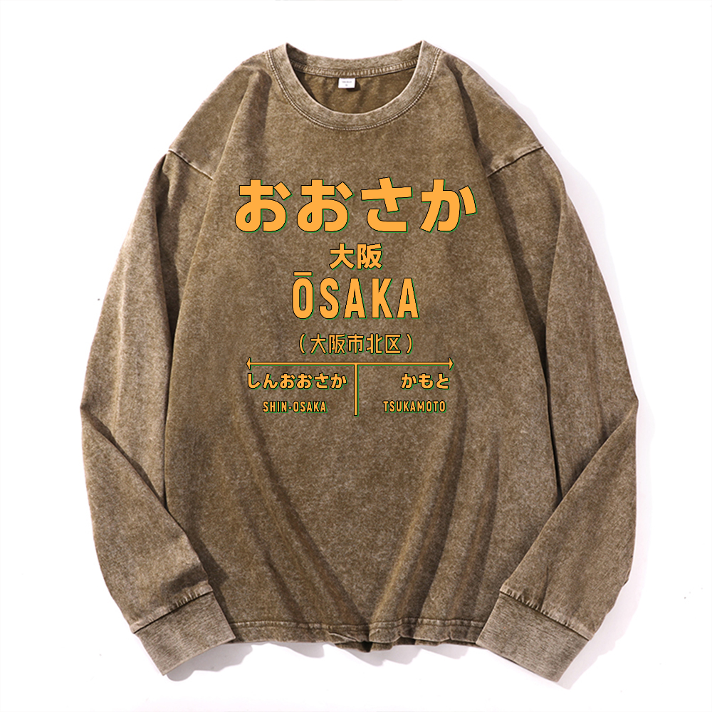Osaka Vintage Cotton Wash Crewneck Sweatshirt