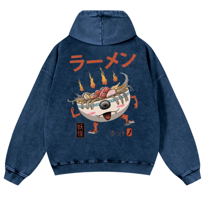 Ramen Vintage Washed Cotton Back Art Hoodie