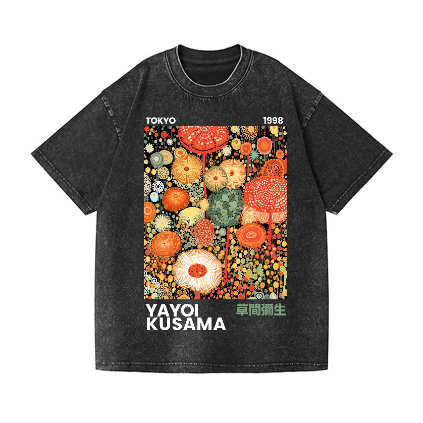 Yayoi Kusama Vintage Wash Japanese Design T-Shirt