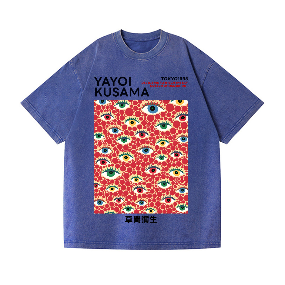 Yayoi Kusama eyes Vintage Wash Japanese Design T-Shirt