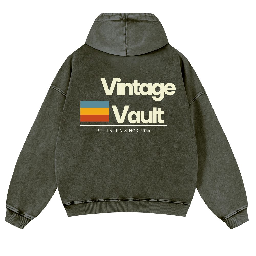 Vintage Vault Vintage Washed Cotton Back Art Hoodie