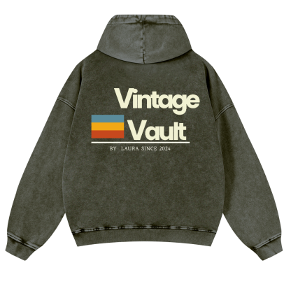 Vintage Vault Vintage Washed Cotton Back Art Hoodie