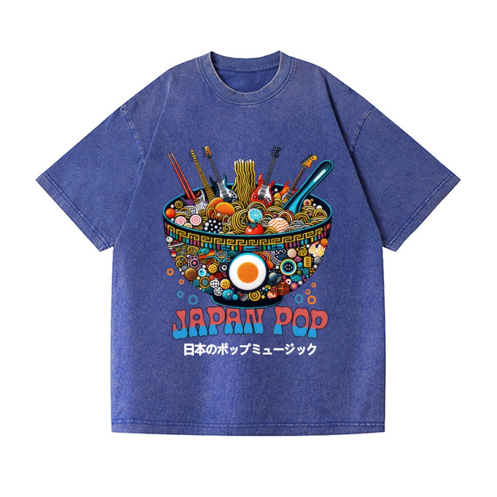 Ramen Pop Music Vintage Wash Japanese Design T-Shirt
