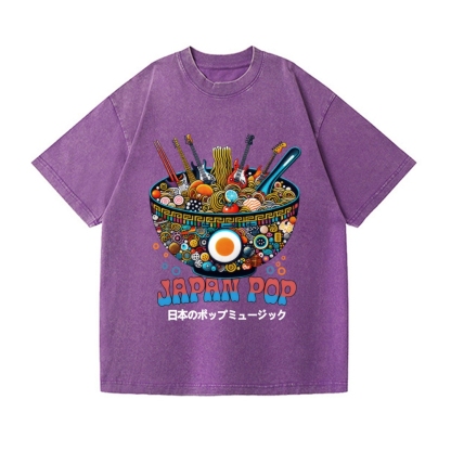 Ramen Pop Music Vintage Wash Japanese Design T-Shirt