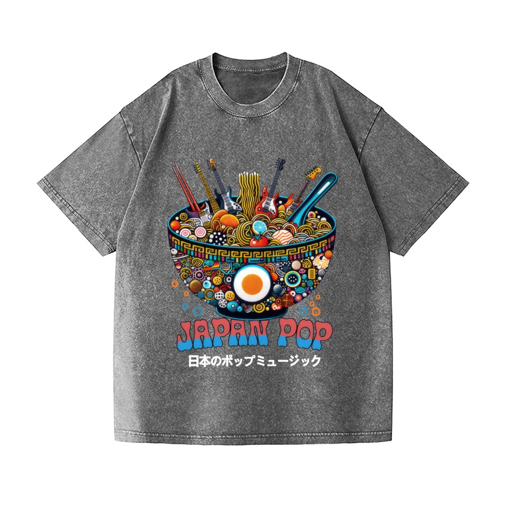 Ramen Pop Music Vintage Wash Japanese Design T-Shirt