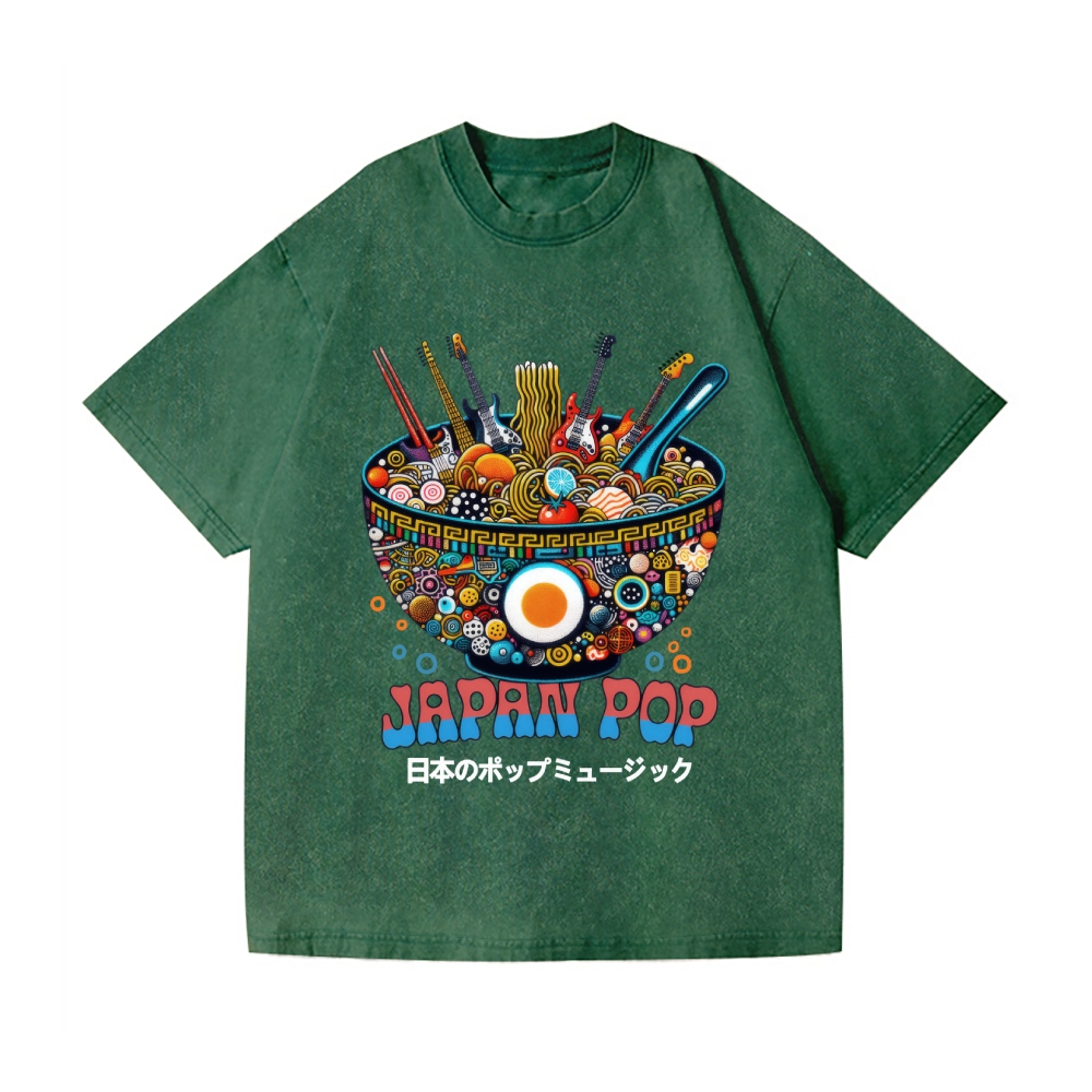 Ramen Pop Music Vintage Wash Japanese Design T-Shirt